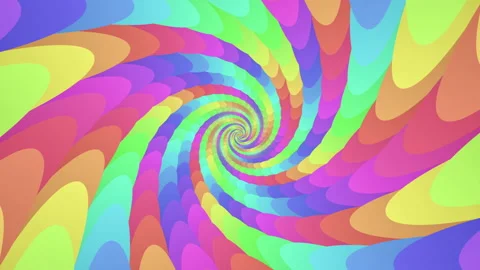 Colorful Rainbow Background. Spiral Curve Tunnel Hypnotic Psychedelic 3d Stock Footage