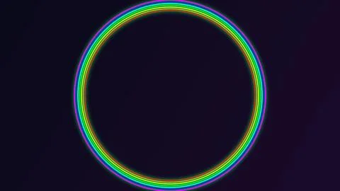 Colorful rainbow circle light effect on dark background Stock Illustration