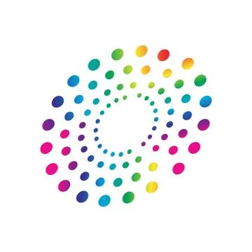 Colorful rainbow circles dot pattern circular shape element vector Stock Illustration