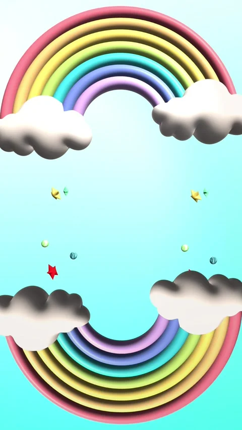 Colorful rainbow clouds vertical 3d animation Stock Footage 306672709