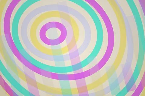 Colorful rainbow concentric circles pattern on abstract background Stock Photos