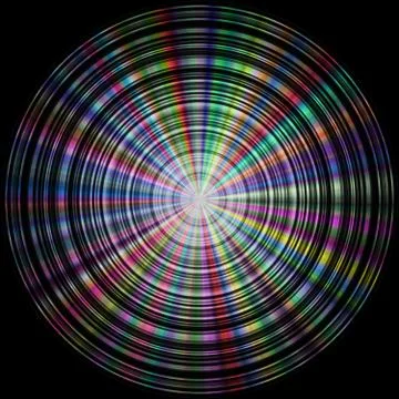 Colorful (rainbow) disk made of concentric circles Stock Illustration
