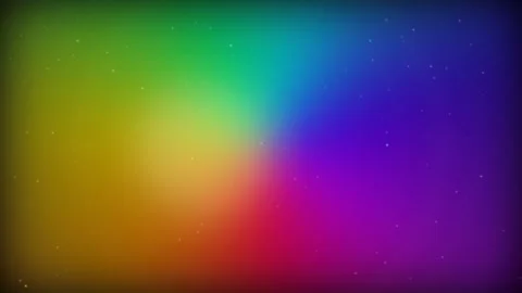 Colorful rainbow gradient background with floating particle stars Stock Footage 335885423