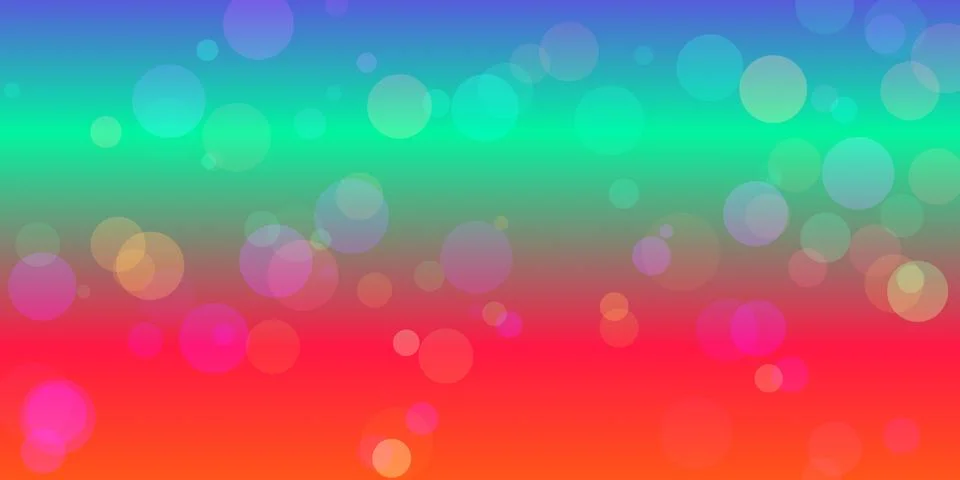Colorful rainbow gradient background with soft bokeh lights Stock Illustration