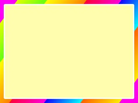 Colorful Rainbow Gradient Frame with Soft Yellow Background, Vibrant Multicolor Stock Illustration