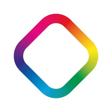 Colorful rainbow gradient rhombus frame Illustrazione stock