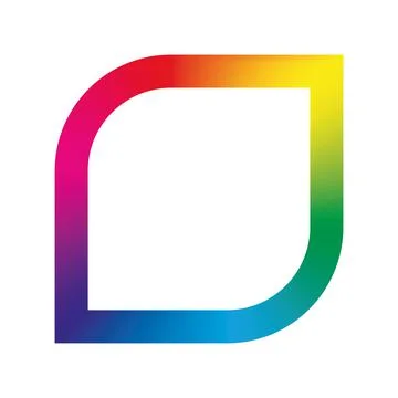 Colorful rainbow gradient square frame Stock Illustration