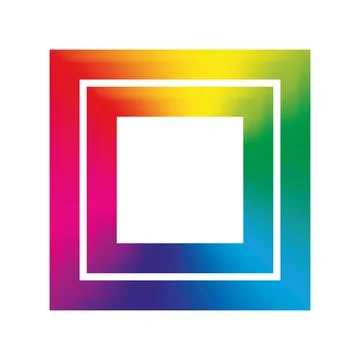 Colorful rainbow gradient square frame Stock Illustration