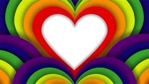 Colorful Rainbow Heart Pattern with Vibrant Design. Stock Illustration