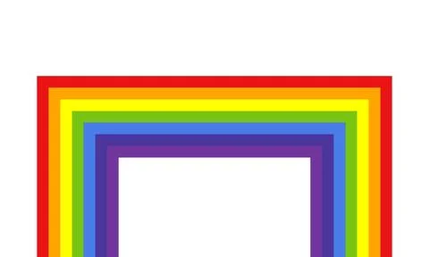 Colorful rainbow layered abstract frames and wavy line shapes collection Stock Illustration