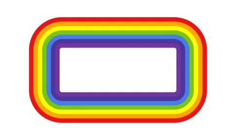 Colorful rainbow layered abstract frames and wavy line shapes collection Stock Illustration