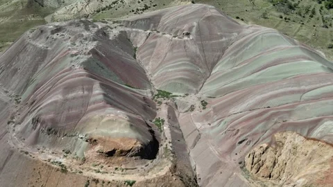 Colorful rainbow mountains Stockbeeldmateriaal 240729565