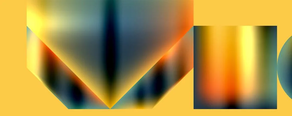 A colorful rainbow pattern on a yellow background with blurred tints and shades Stock Illustration
