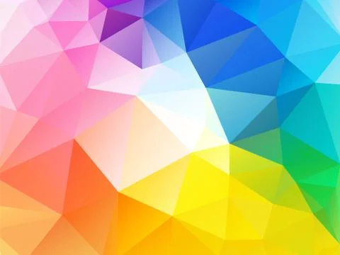 Colorful rainbow polygon background Stock Illustration