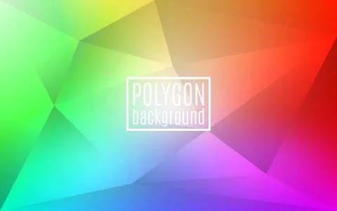 Colorful rainbow polygon background. Triangle mosaic with transparencies Illustrazione stock