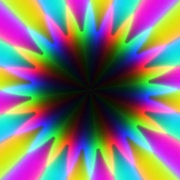 Colorful rainbow rays of lights in star pattern or backgound Illustrazione stock