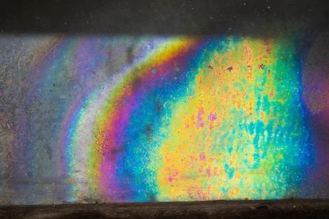A colorful rainbow is reflected on a wall Stock Photos