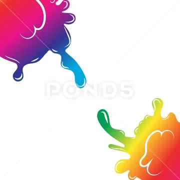 Colorful rainbow spectrum liquid splash on white abstract background Stock Illustration