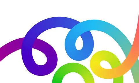 Colorful rainbow swirl elements blending into smooth fluid spiral wave design Illustrazione stock