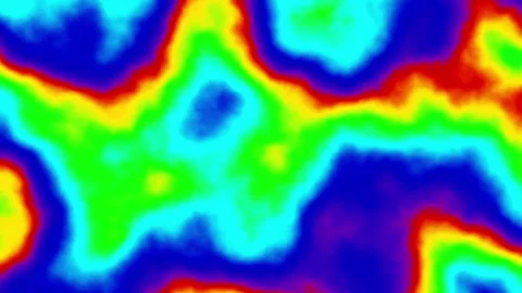 Colorful rainbow thermal imaging abstract map with loopable turbulent animated Stock Footage 337325007