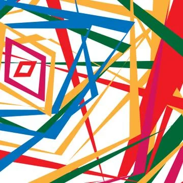 Colorful random edgy pattern. Random overlapping shapes forming rough texture 库存插图