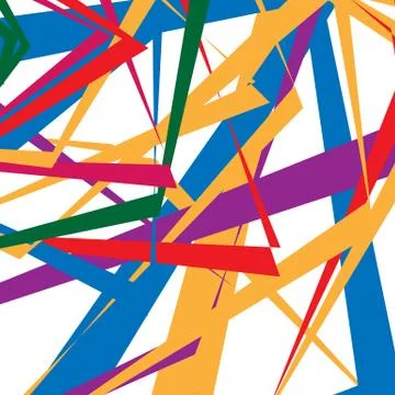 Colorful random edgy pattern. Random overlapping shapes forming rough texture Illustrazione stock