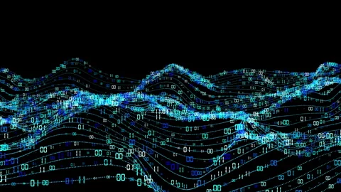Colorful random numbers abstract wave video animated background Stock Footage 335915595