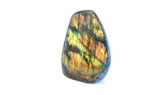 Colorful raw labradorite gemston Stock Photos