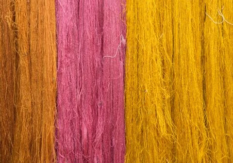 Colorful of Raw silk thread for background. Stock Photos