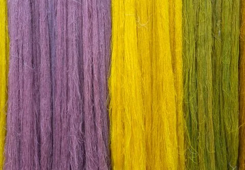 Colorful of Raw silk thread for background Stock Photos
