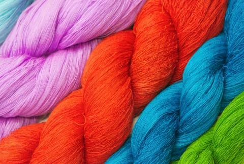 Colorful raw thread background Stock Photos