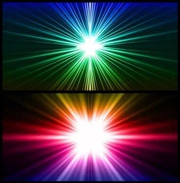 Colorful rays of light. Two vector background 스톡 일러스트