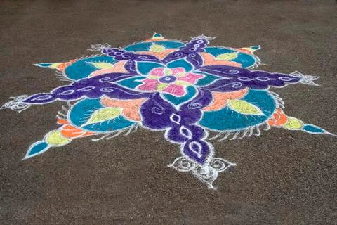 Colorful Rays of Rangoli Stock Photos