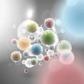 Colorful realistic 3D bubbles, vector illustration Stock Illustration