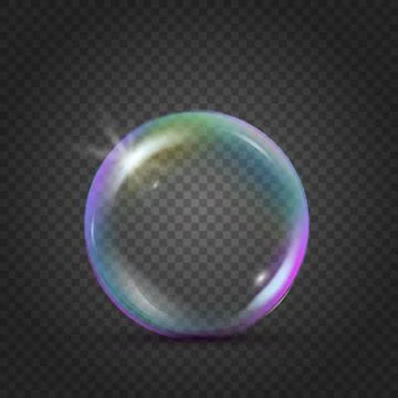 Colorful realistic bubble with rainbow reflection Stock Illustration