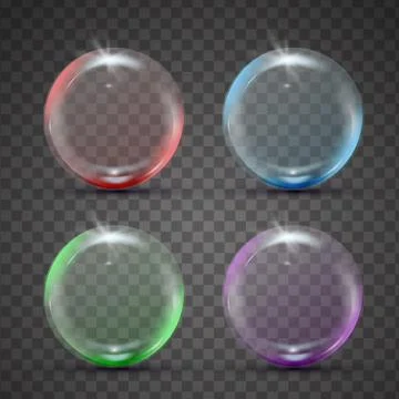 Colorful realistic bubble with rainbow reflection Stock Illustration