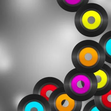 Colorful records Stock Illustration