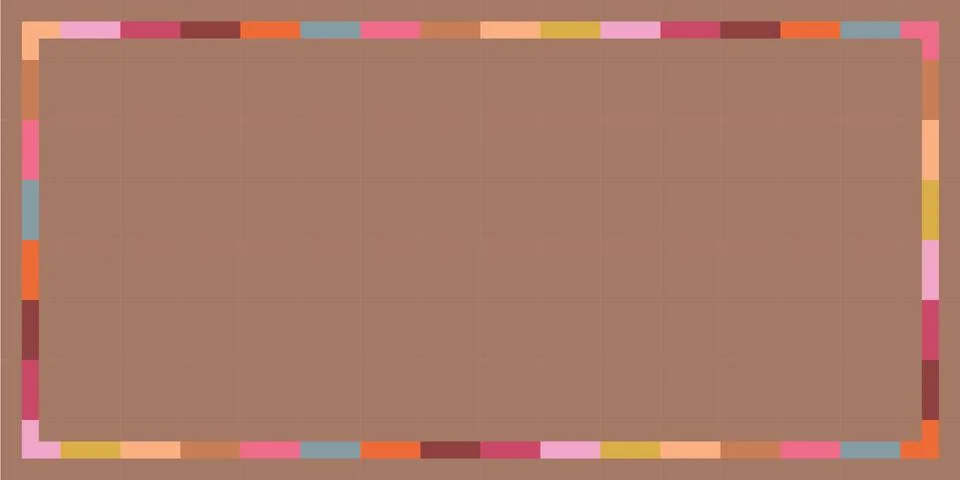 Colorful rectangle frame template on mocha mousse background graphic illust.. Stock Illustration