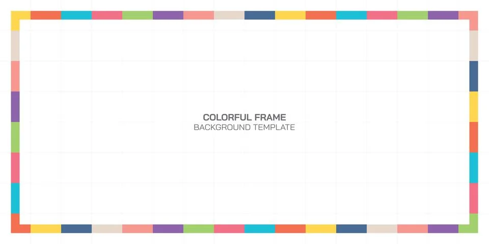Colorful rectangle frame template on white background vector illustration. Illustrazione stock