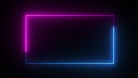 A colorful Rectangle neon animation . Rectangle frem icon Stock Footage 255697265