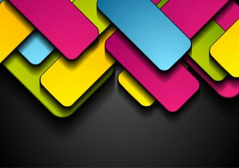 Colorful rectangles abstract tech geometric background Illustrazione stock