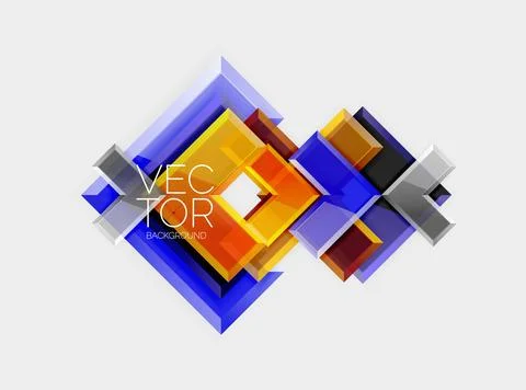 Colorful rectangles and triangles stacked symmetrically on white background 스톡 일러스트