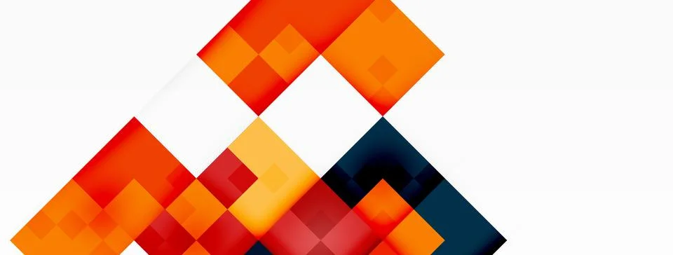 Colorful rectangles and triangles stacked in symmetry on white background Stock Illustration