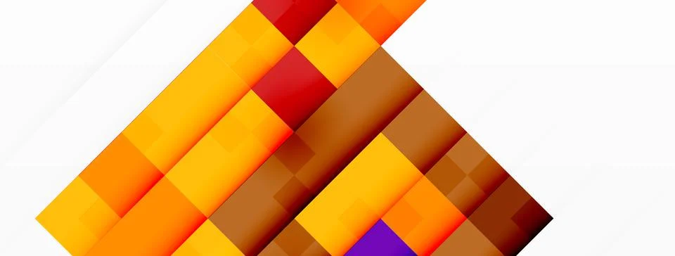 Colorful rectangles stacked on white background in various tints and shades Stock Illustration