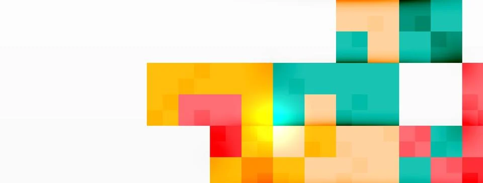 Colorful rectangles on white canvas create a dynamic art pattern Illustrazione stock
