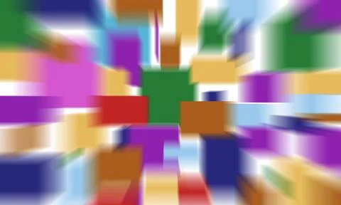Colorful rectangular blocks create an abstract blurred background texture. Stock Illustration