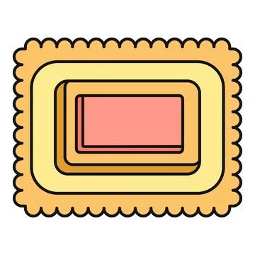 Colorful rectangular cookie with pink filling illustration Stock Illustration