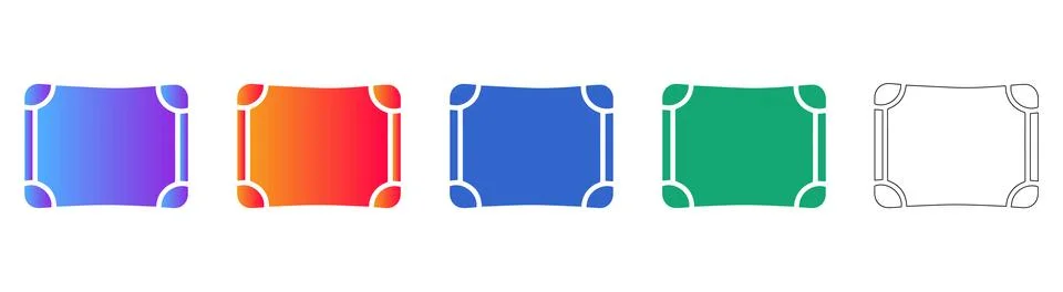 Colorful Rectangular Frame Icon Set Stock-Illustration