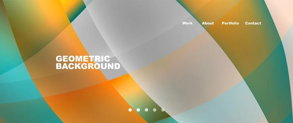 Colorful rectangular geometric background resembling a fluid orange balloon Stockillustratie
