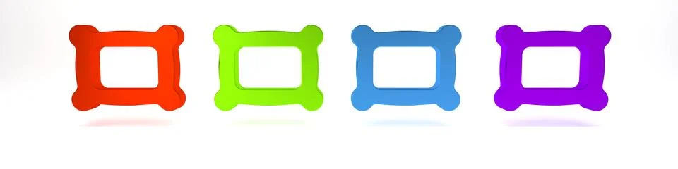Colorful Rectangular pillow icon isolated on white background. Cushion sign.. Illustrazione stock